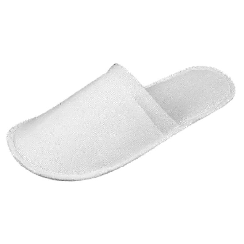 10 Pairs Slippers White Closed-Toe Spa Slippers Soft Towelling Hotel Guest Slippers
