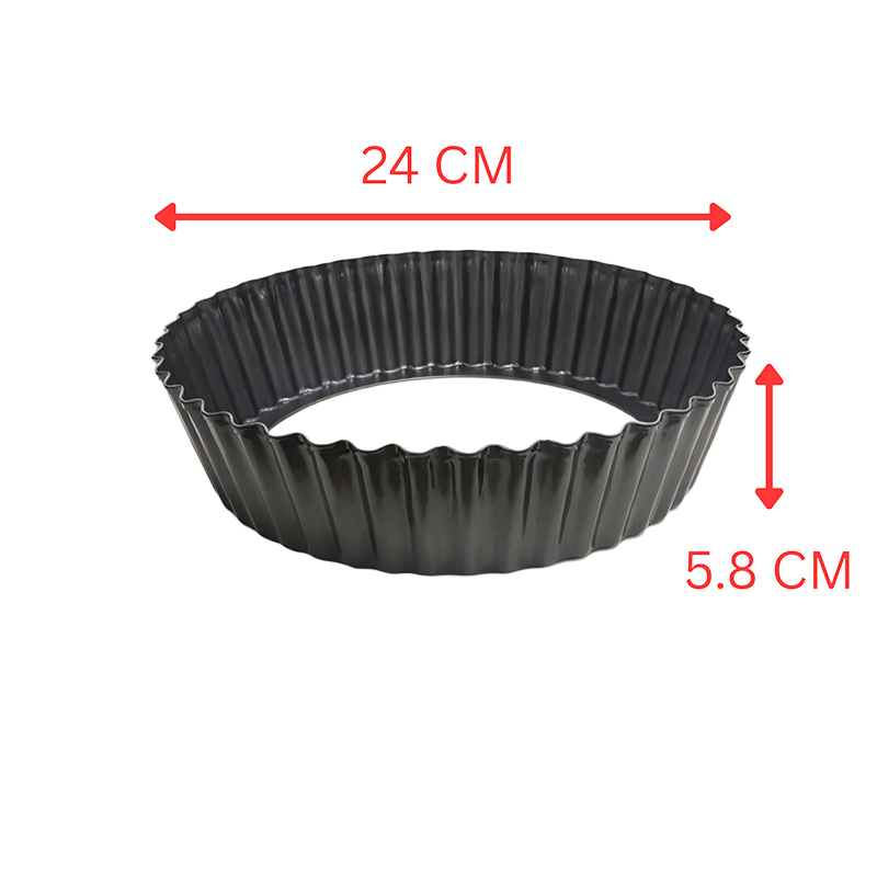 24cm Non-Stick Fluted Tart Tin Baking Cake Mould with Removable Base Kitchen