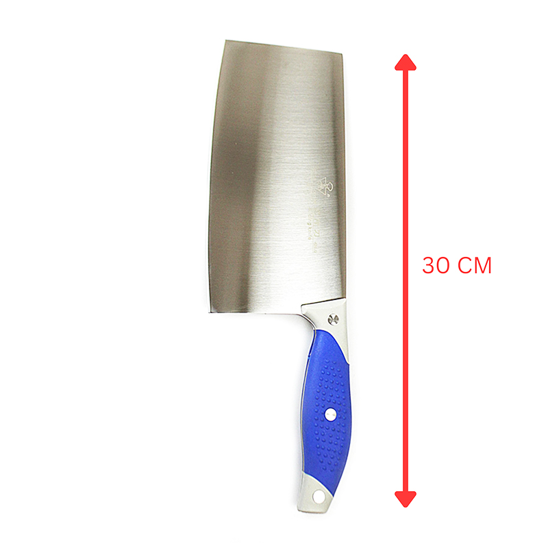 Butcher Cleaver Knife Ultra Sharp Blade with Blue Handle for Meat Vegetables