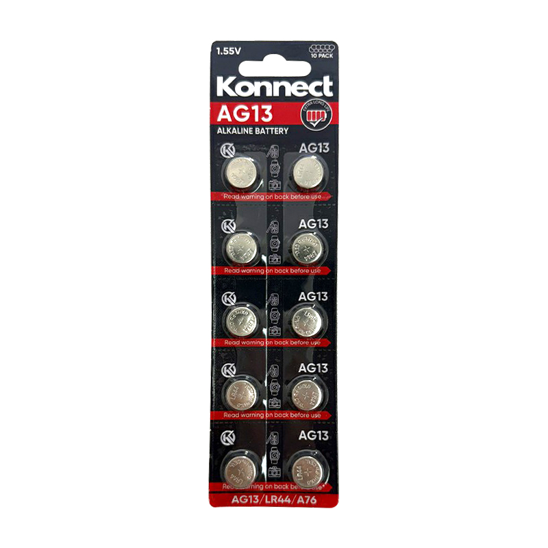 10pcs Alkaline Button Cell Batteries 1.5V AG13 LR44 AG76