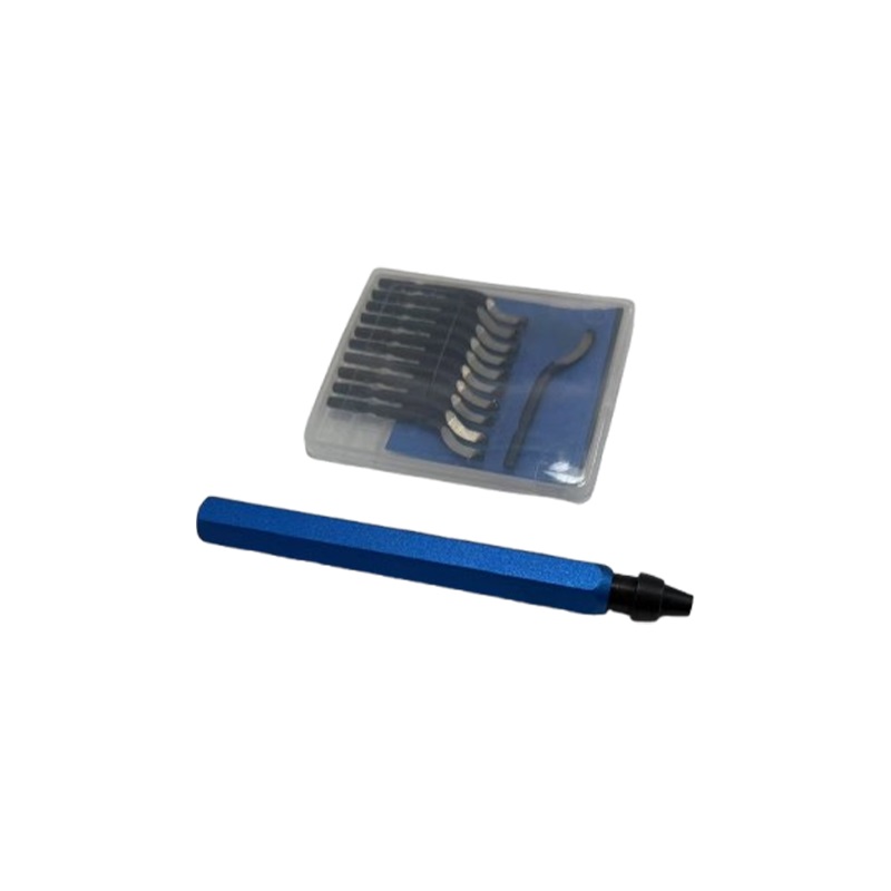 Hand Deburring Tool with 10 Pcs Spare Burr Removal Steel Blades Useful Blue