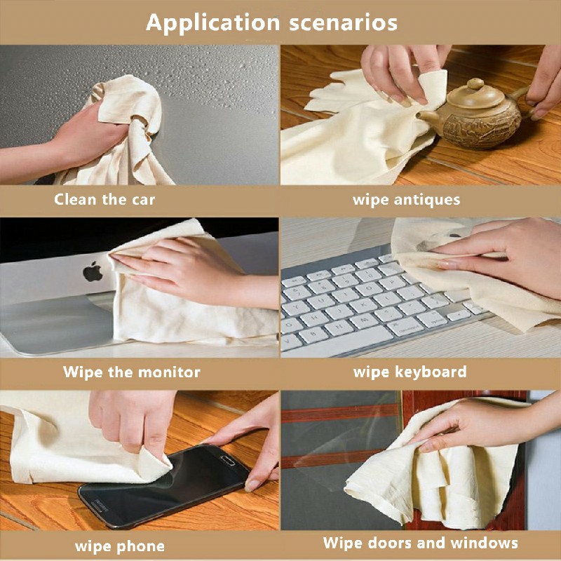 Natural Suede Leather Car Cleaning Towel Large Size Drying Cloth Gifts