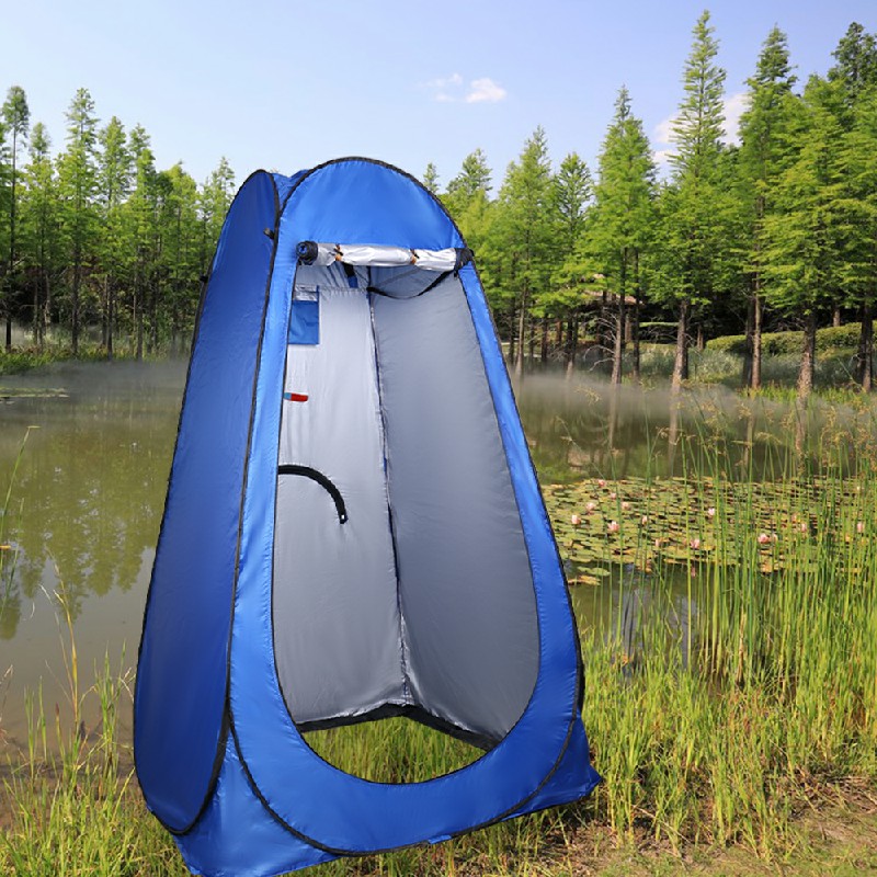 Pop-Up Outdoor Toilet Shower Changing Tent with Carry Bag for Camping Travel Blue