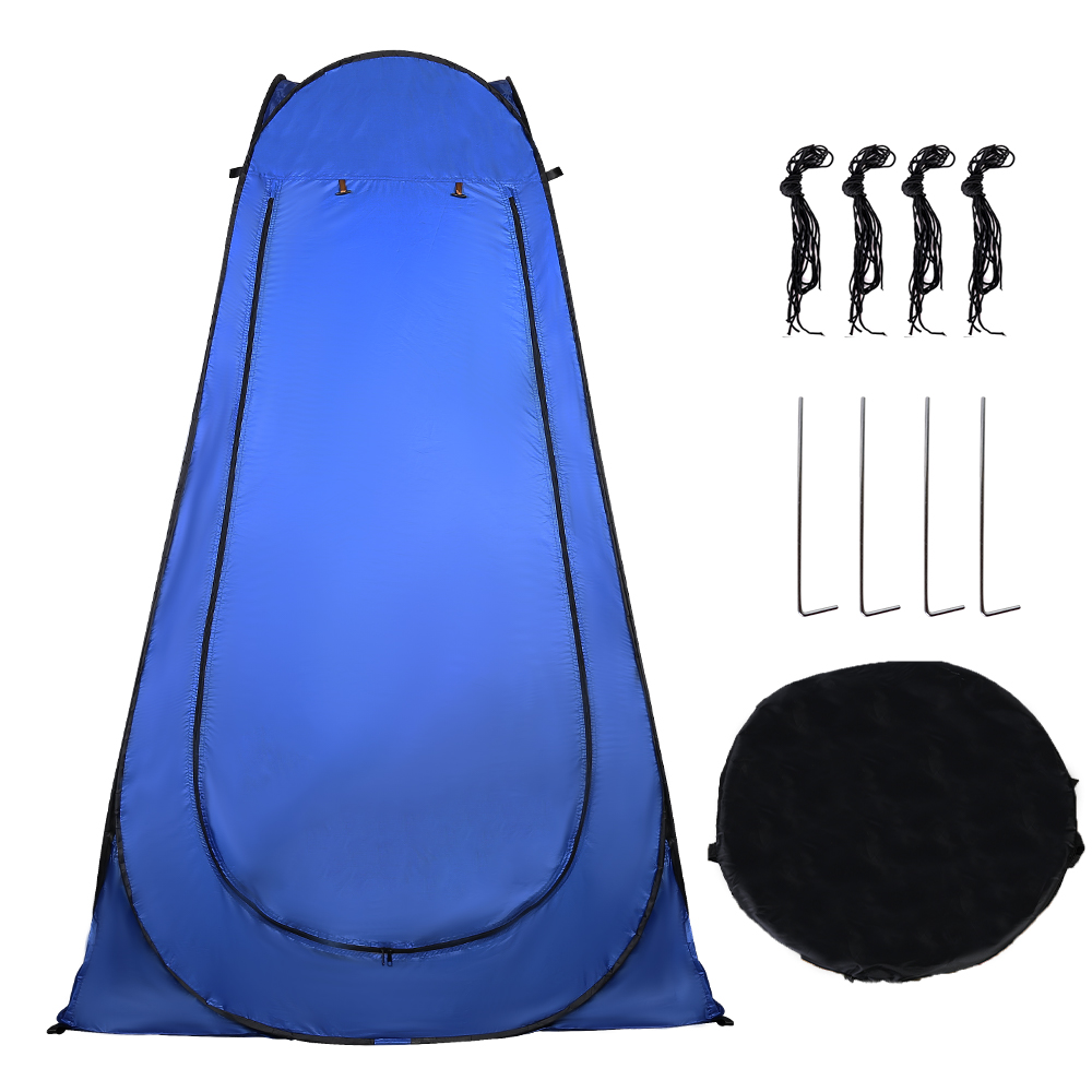 Pop-Up Outdoor Toilet Shower Changing Tent with Carry Bag for Camping Travel Blue