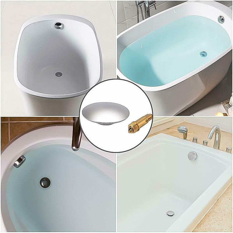 2pcs Chrome Pop-Up Basin Waste Plugs Easy Push Button Sink Bolt