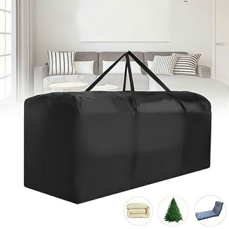 Furniture Cover Outdoor Cushion Dustproof Covers Black Storage Bag-173x76x51cm