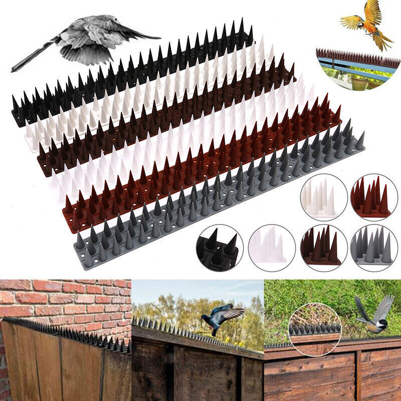 12 pcs Black Palstic Dog Pest Deterrent Pigeon Repellent Anti Bird Spike Scarer with 3.cm Long Spikes
