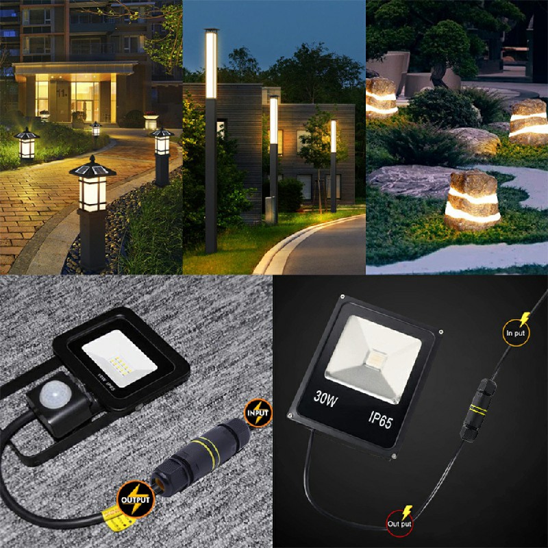 Junction Box Waterproof Cable Connector 3-core Connector for Max 5.5mm to 7.5 mm Cable Diameter