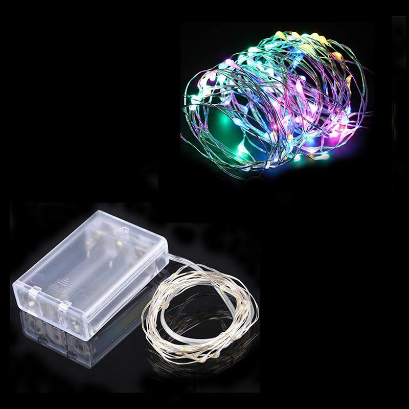 5m LED Lights Aluminium Wire Multi-Colour Lights Micro 2 Settings Flashing Steady LED
