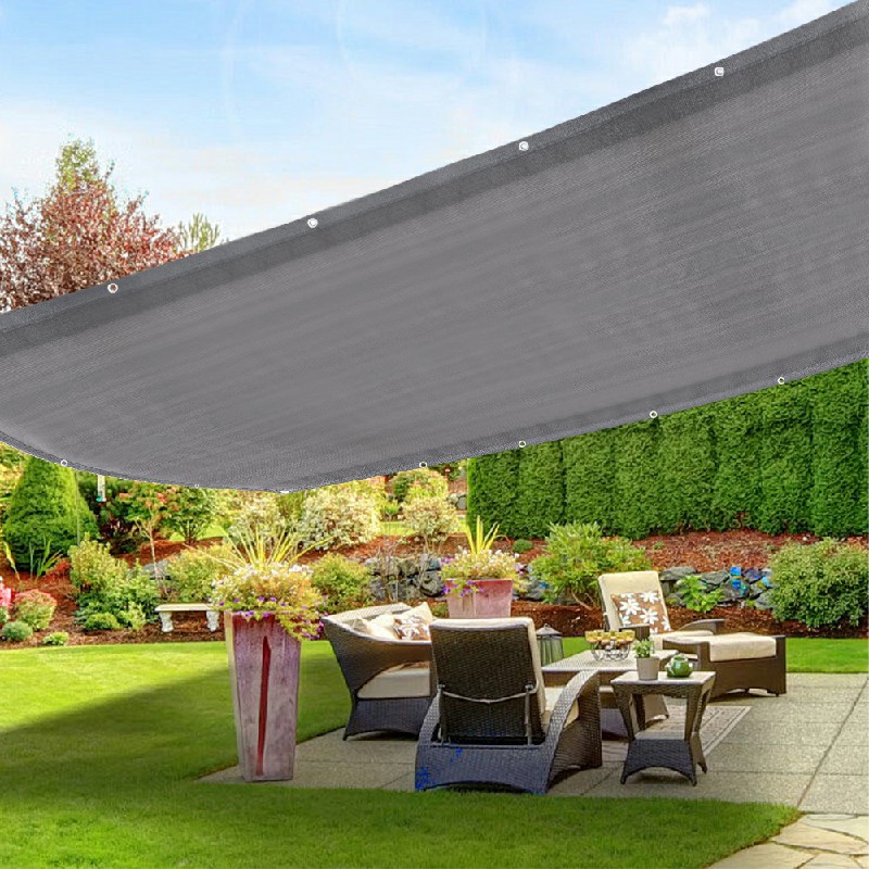 Grey Garden Fence Cover 4.8m Fabric Shade Tarp Netting Mesh Cloth Cloth Privacy Screen