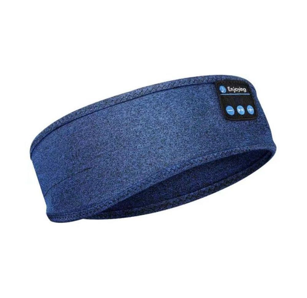 Headphones Headset Music Sports Wireless Bluetooth Headband Eye Mask Blue
