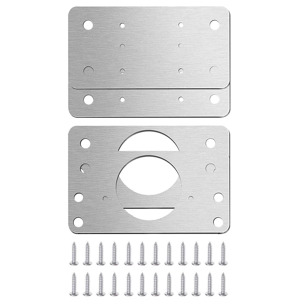 4PCS Door Hinge Plate Cabinet Hinge Repair Brackets Cupboard Hinge Repair Plate