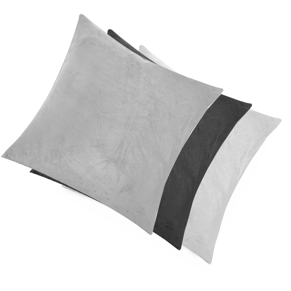 4PCS Light Grey Velvet Cushion Cover Square Pillow Decor Bed Sofa Cushion Cover 45x45cm
