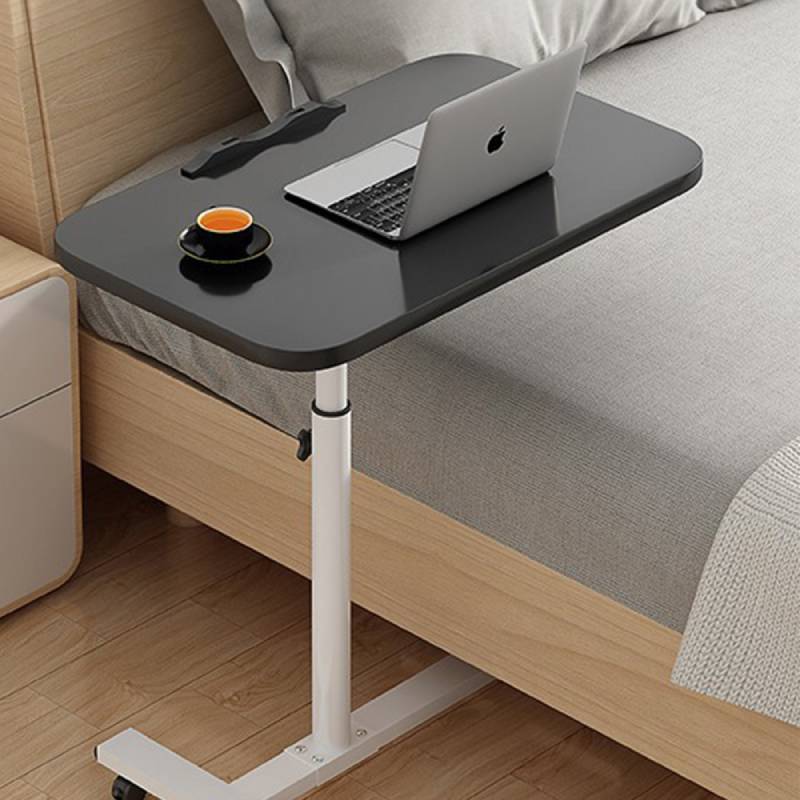 Adjustable Bed Tray Overbed Table Over Hospital with Wheels for Medical Home Black