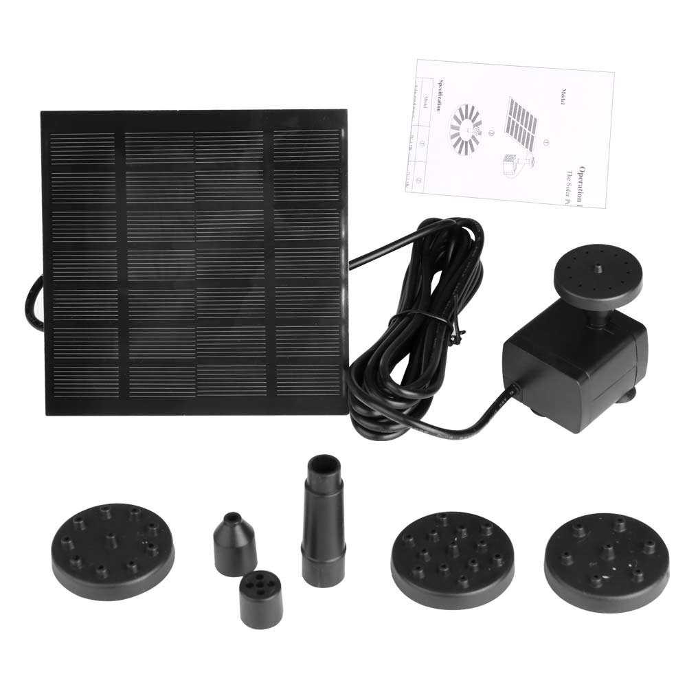 Water Feature Plants Pump Solar Panel Powered Aquarium Fountain
