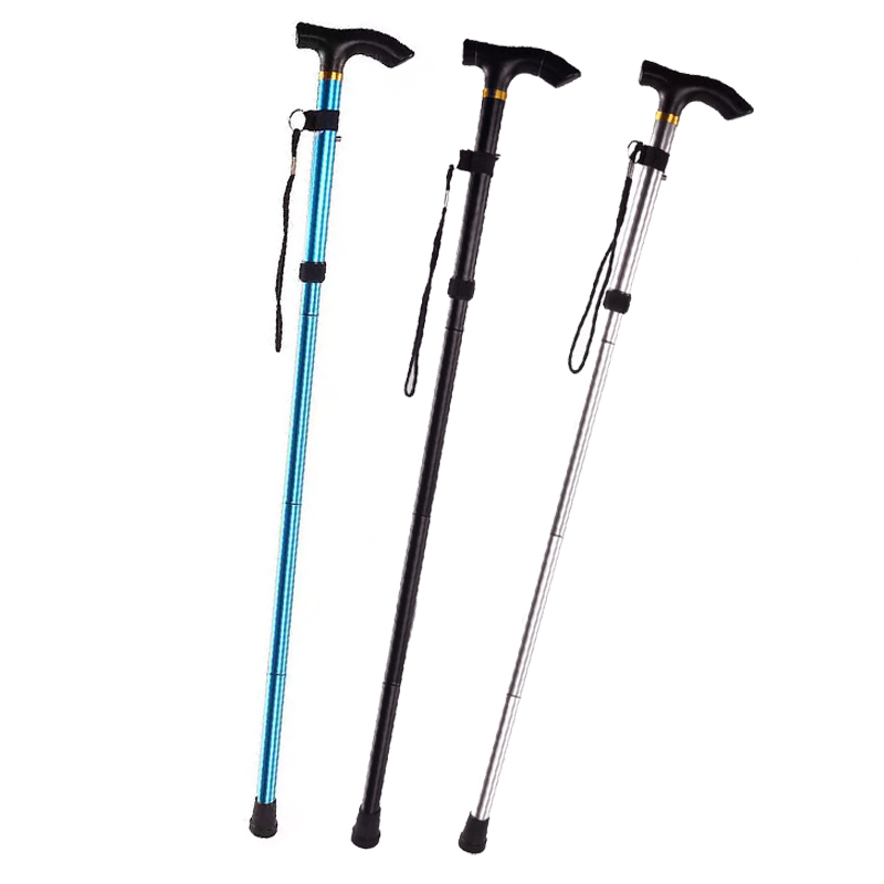 Silver Extendable Walking Cane Walking Aid Sticks Easy Fold Walking Stick