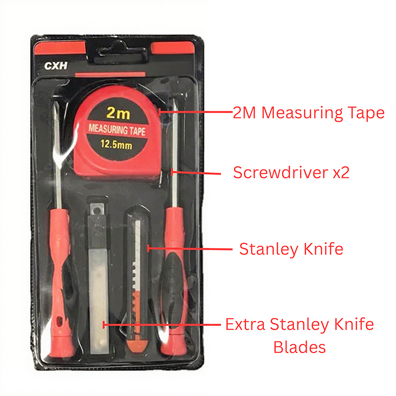 3PCS DIY Tool Kit Screwdriver, Measuring Tape Stanley Knife
