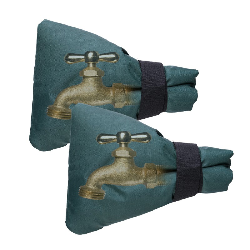 2 pcs Dark Green Outside Tap Cover Garden Tap Thermal Protector