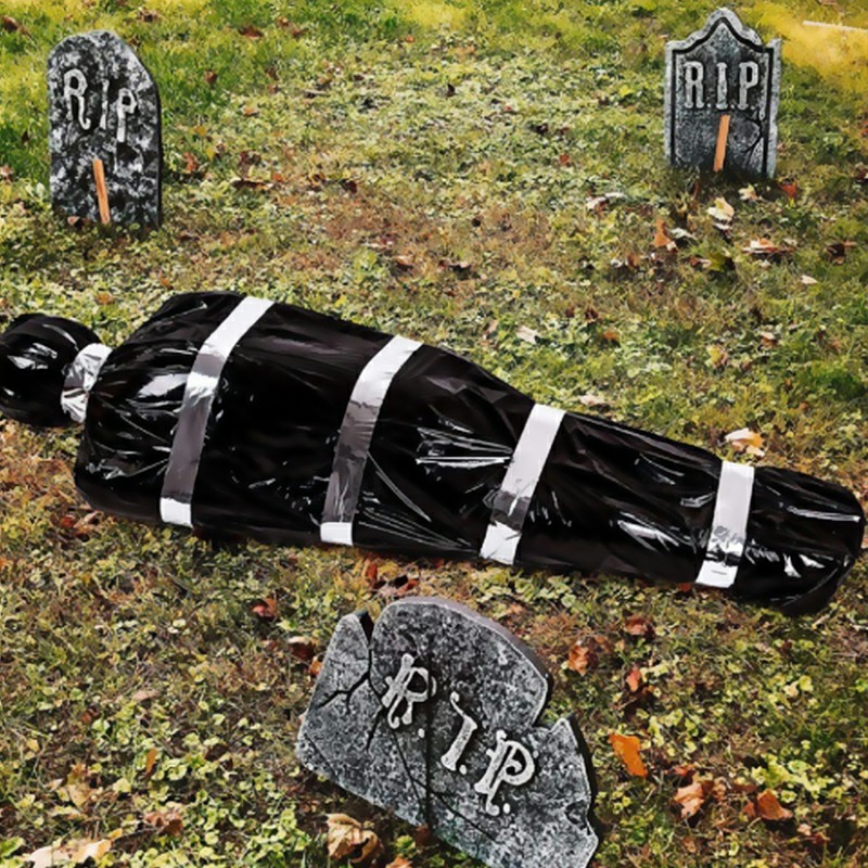 Halloween Props Haunted House Decor Scary Fake Corpse in Bag Dead Victim