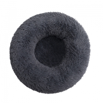 70cm Cat Pad without Zippers Puppy Calming Plush Cushion Round Pet Bed Dark Grey
