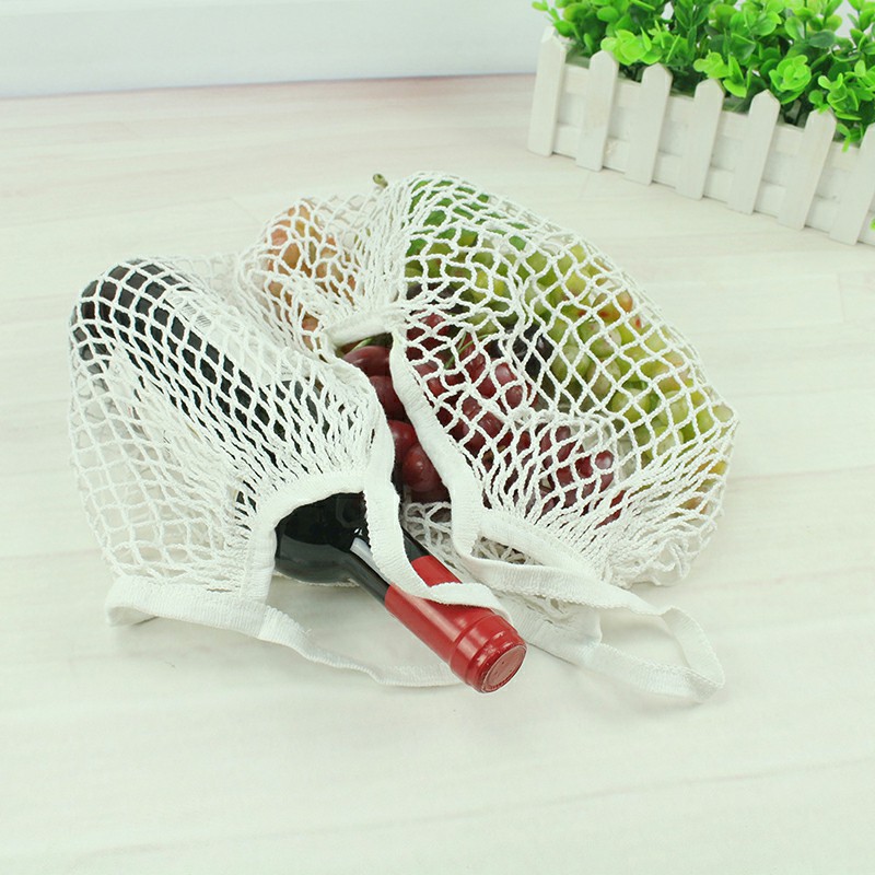 Mesh Net Turtle Bag Reusable Braided Shopping Fruit Storage Handbag Totes Gifts White