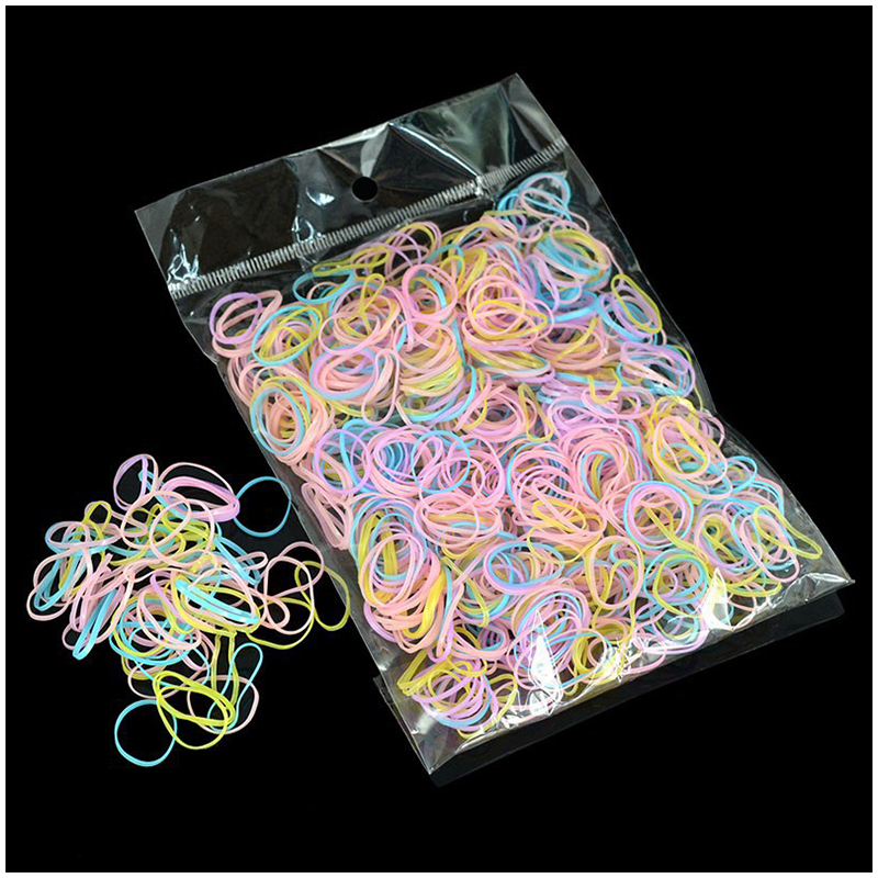 1000Pcs Disposable Elastics Hair Bands 4 Colors TPU Rubber Ponytail Holder Band