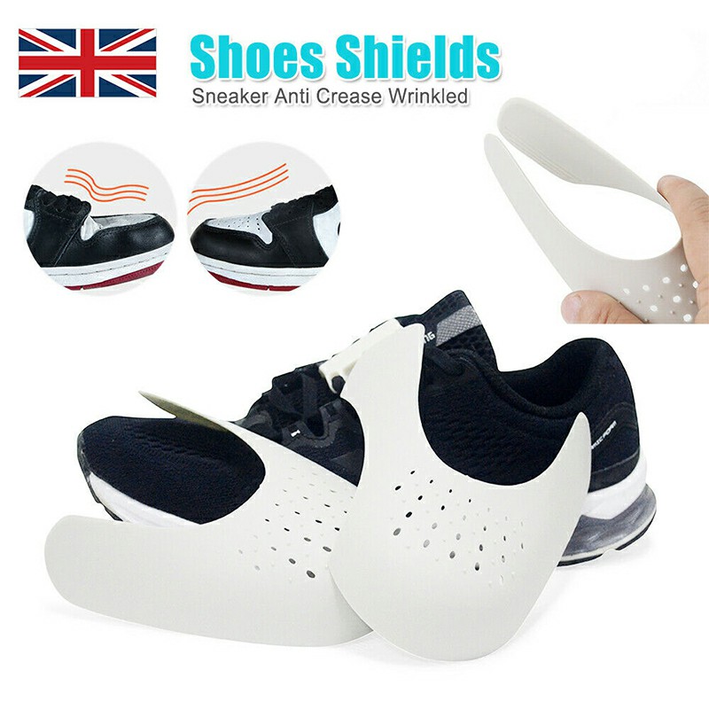 Shields Shoe Trainer Protector Anti Crease Sneaker Toe Box Decreaser for Women UK 3-6.5 White