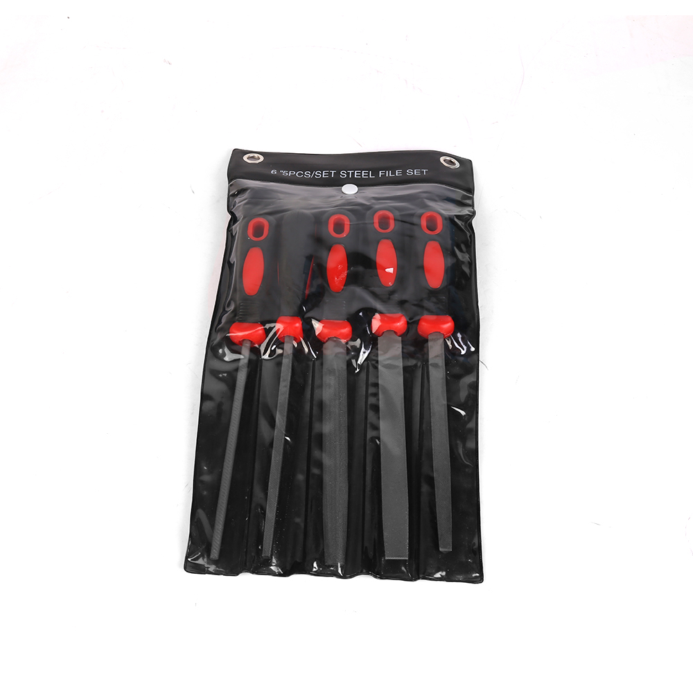 5 Pcs Metal Hand File Set for Precision Crafting Woodworking Included Square Flat Round Half-Round Triangular Steel Files