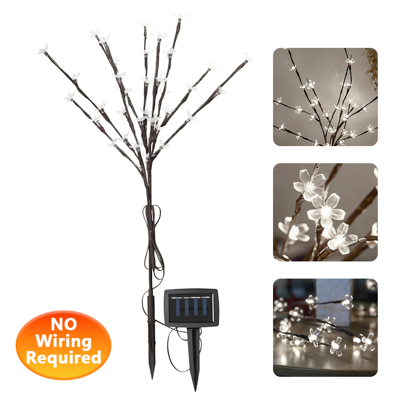 71cm Garden Solar Powered Petal Lights 36 LED Bright Lights White