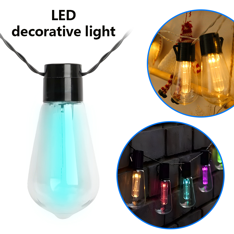 10pcs 2.25m Garden Bulb String Lights Multicolour LED