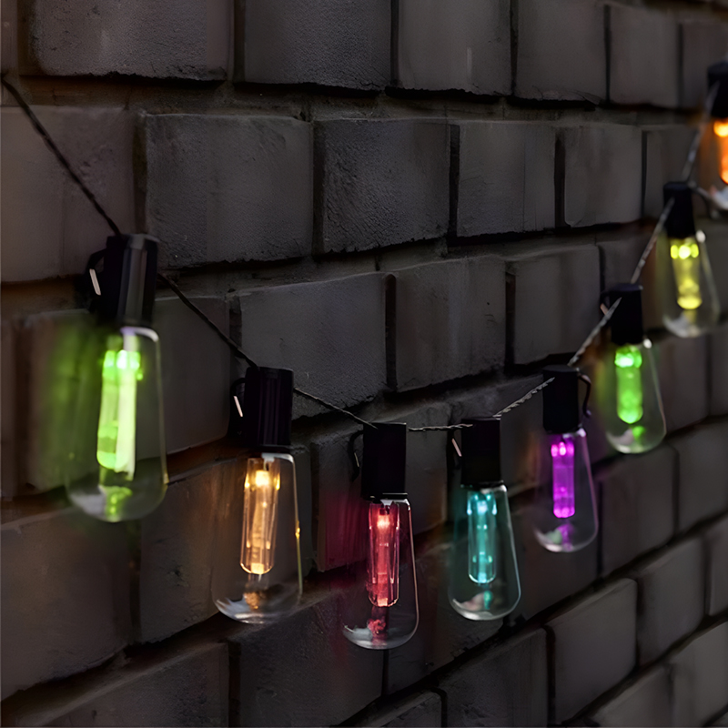 10pcs 2.25m Garden Bulb String Lights Multicolour LED