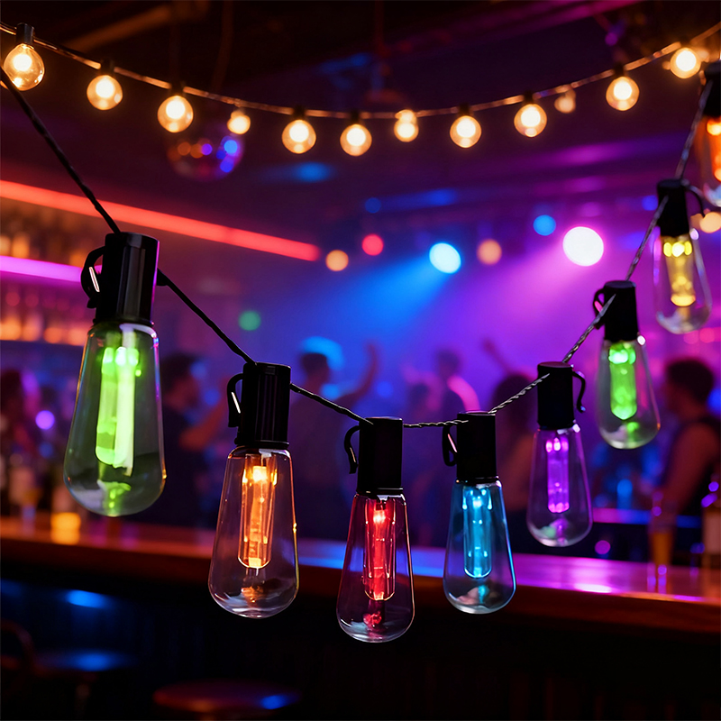 10pcs 2.25m Garden Bulb String Lights Multicolour LED