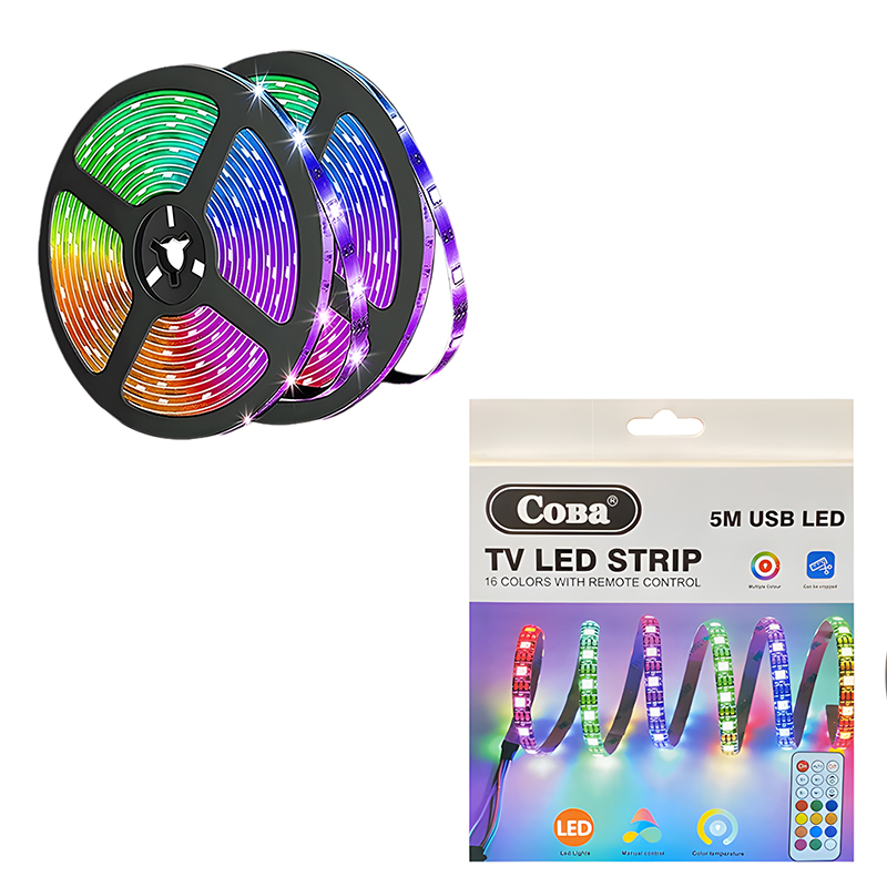 5m Multicolour TV USB LED Strip Adhesive with Remote