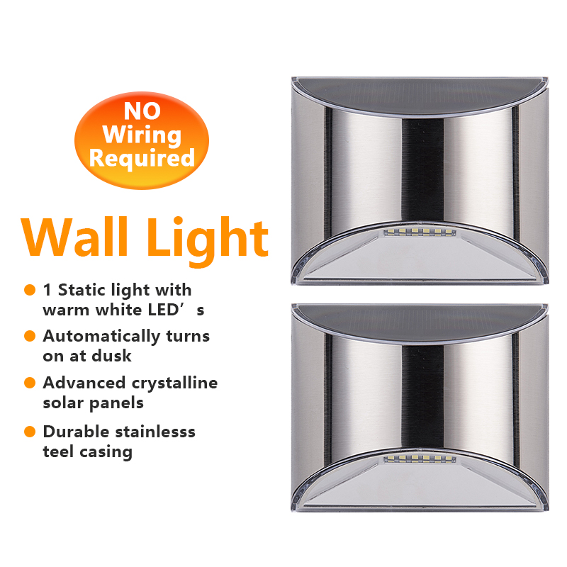 2pcs Garden Wall Light Solar Powered Wall Light 10 x 8 x 5 cm