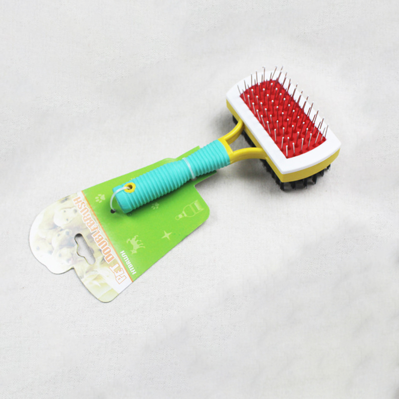 Double Sided Pet Grooming Brush for Massaging Cleaning
