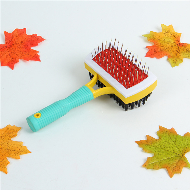 Double Sided Pet Grooming Brush for Massaging Cleaning