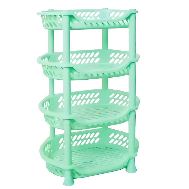 4 Tier Fruit Baskets Plastic Vegetable Rack Set Holder Random Colours