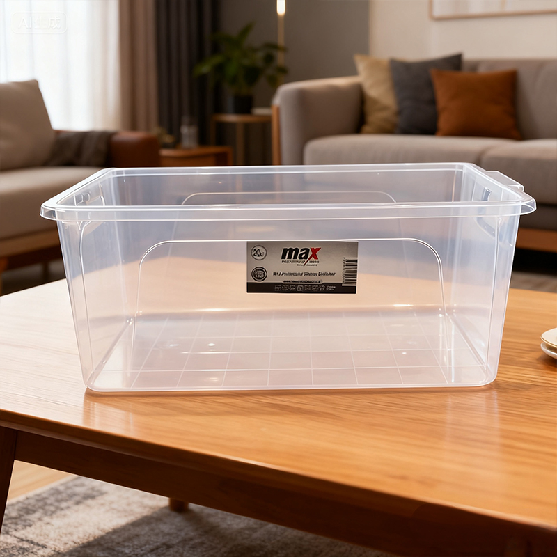 20L Clear Plastic Rectangle Storage Box with Lid Gifts 47 x 30 x 20 cm