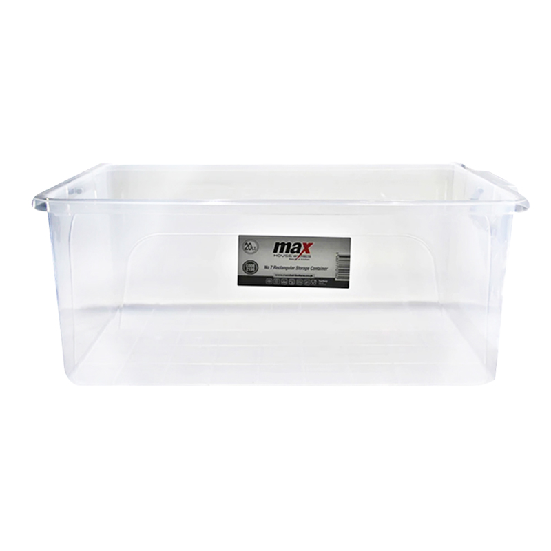 20L Clear Plastic Rectangle Storage Box with Lid Gifts 47 x 30 x 20 cm