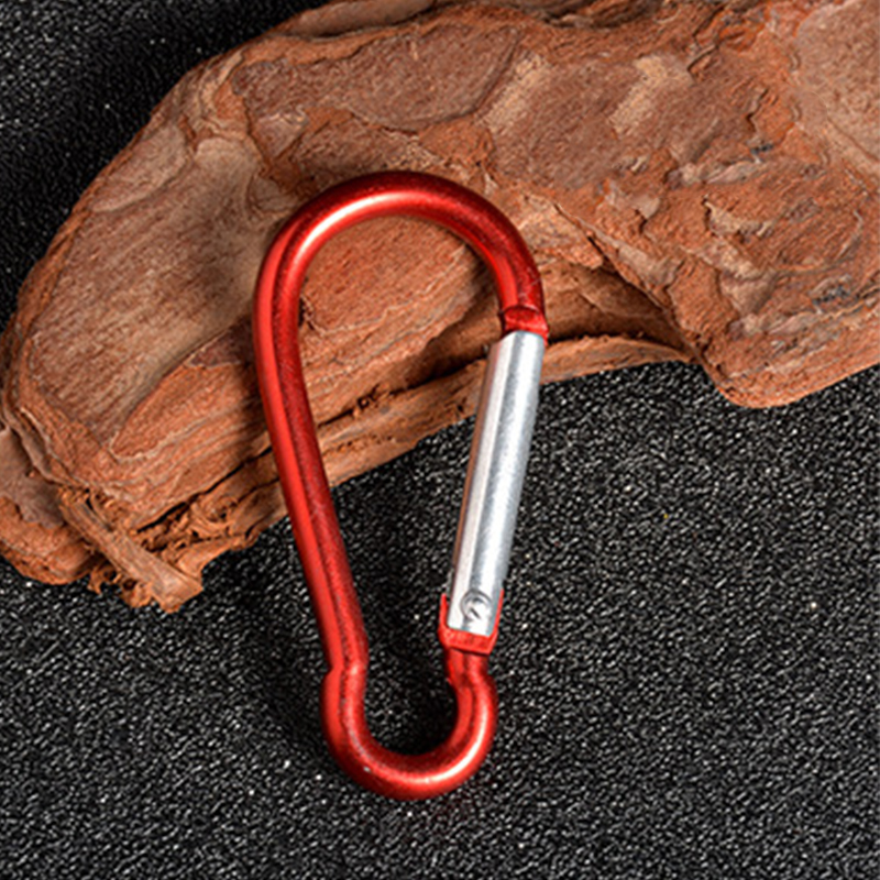 5 PCS Aluminium Hiking Carabiner Clip Hook with Whistle Random Colours