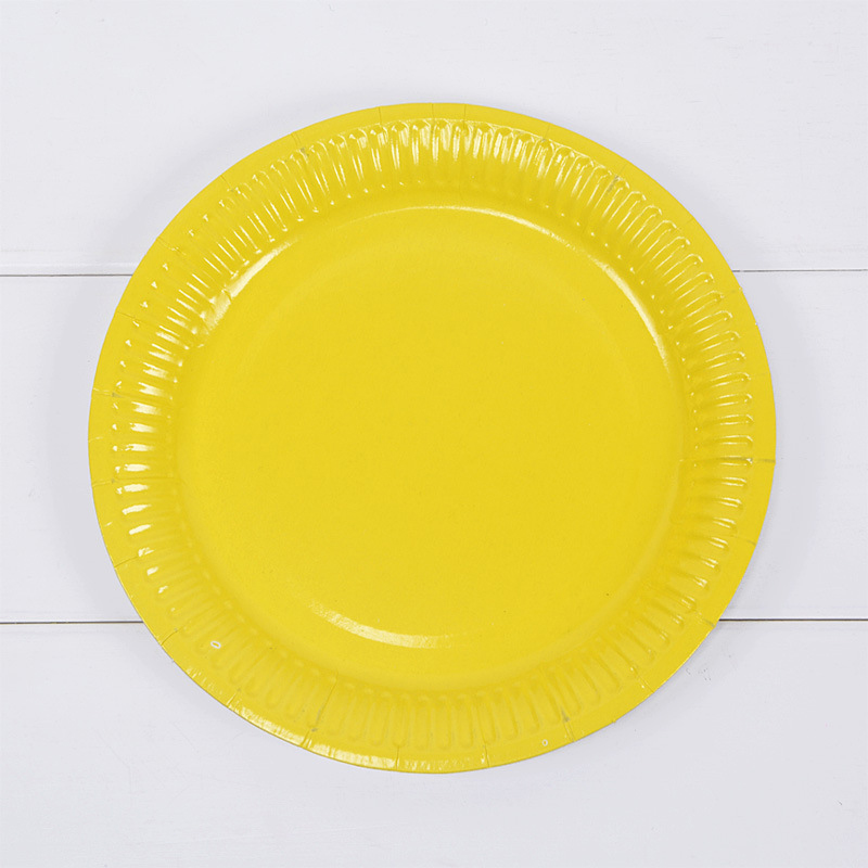 12PCS Disposable Jaunty Party Paper Plates 9 Inch Random Colours