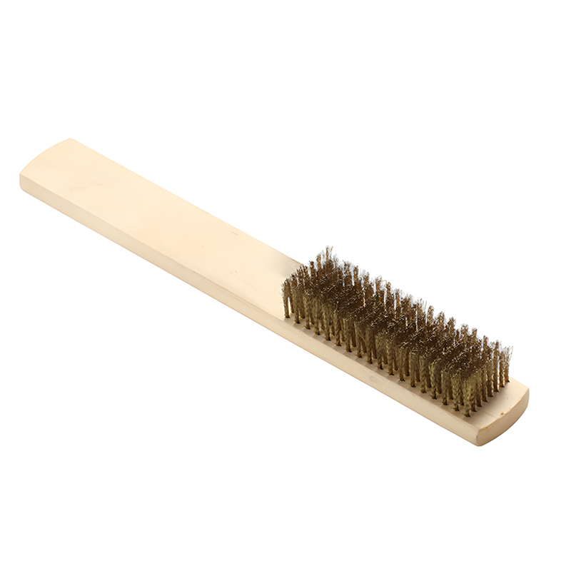 2PCS Wooden Handle Copper Wire Cleaning Brush 20 cm