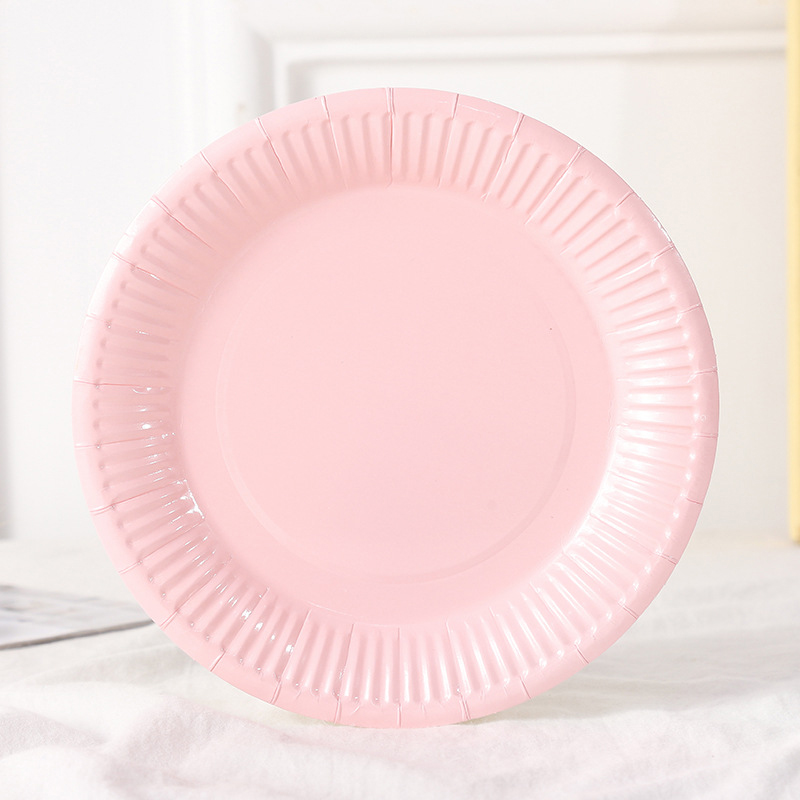 12PCS Disposable Jaunty Party Paper Plates 9 Inch Random Colours