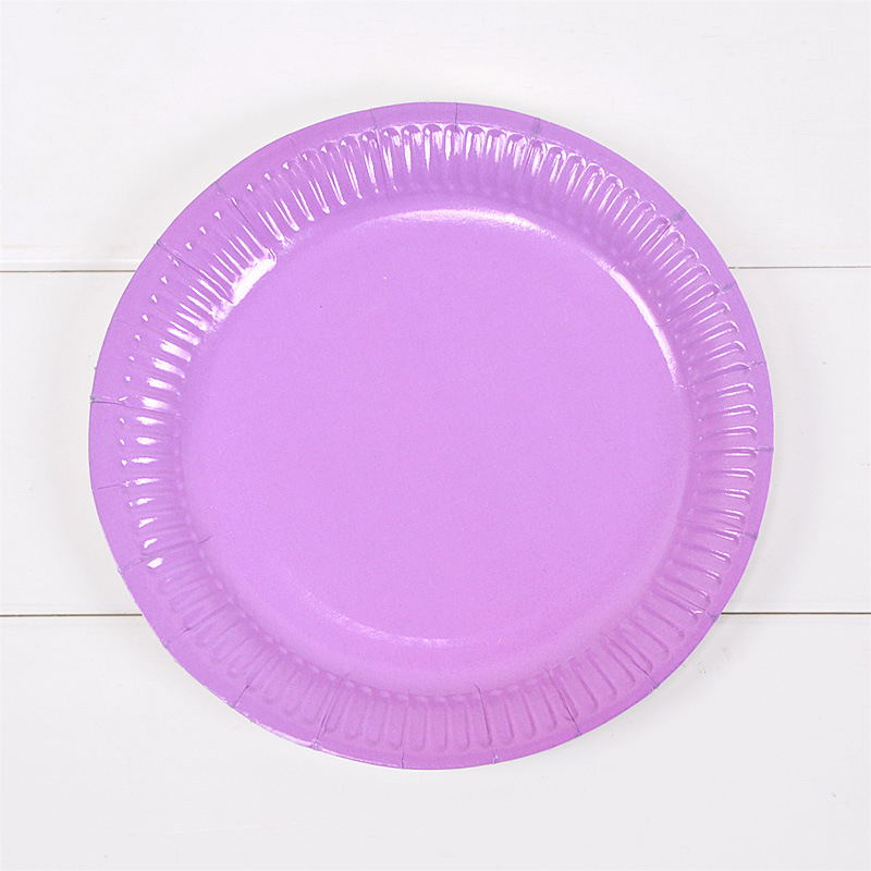12PCS Disposable Jaunty Party Paper Plates 9 Inch Random Colours