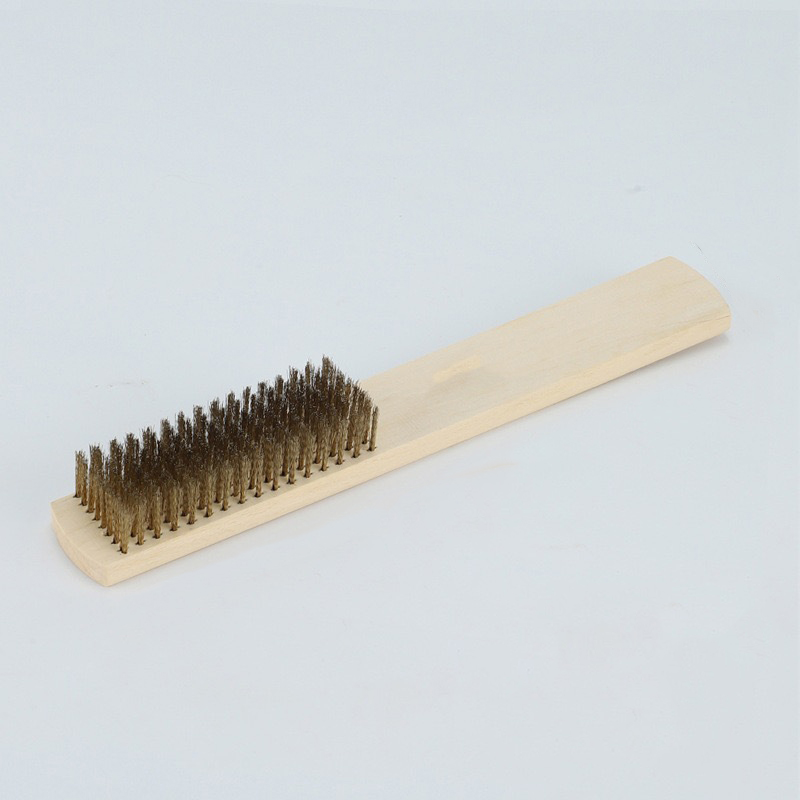 2PCS Wooden Handle Copper Wire Cleaning Brush 20 cm