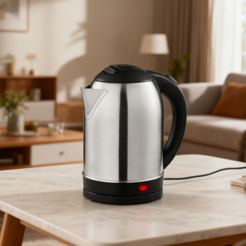 1.8L Stainless Steel Finish Cordless Electric Kettle Home Kitchen 1800W