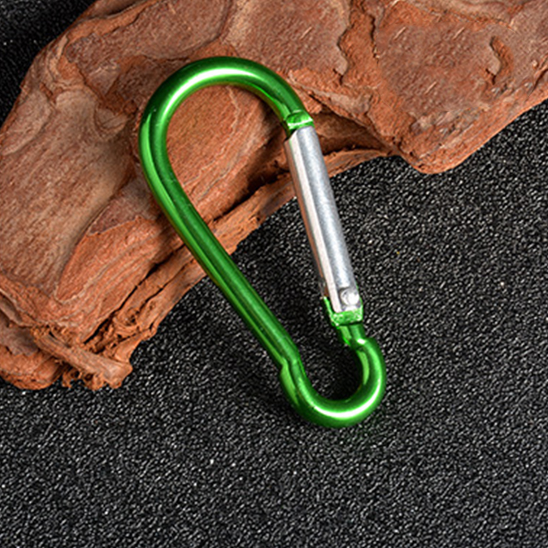 5 PCS Aluminium Hiking Carabiner Clip Hook with Whistle Random Colours