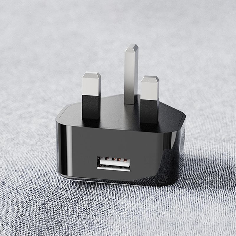 White UKCA UK Plug USB Charger Adapter for iPhone Samsung 5V 1A 1000MA