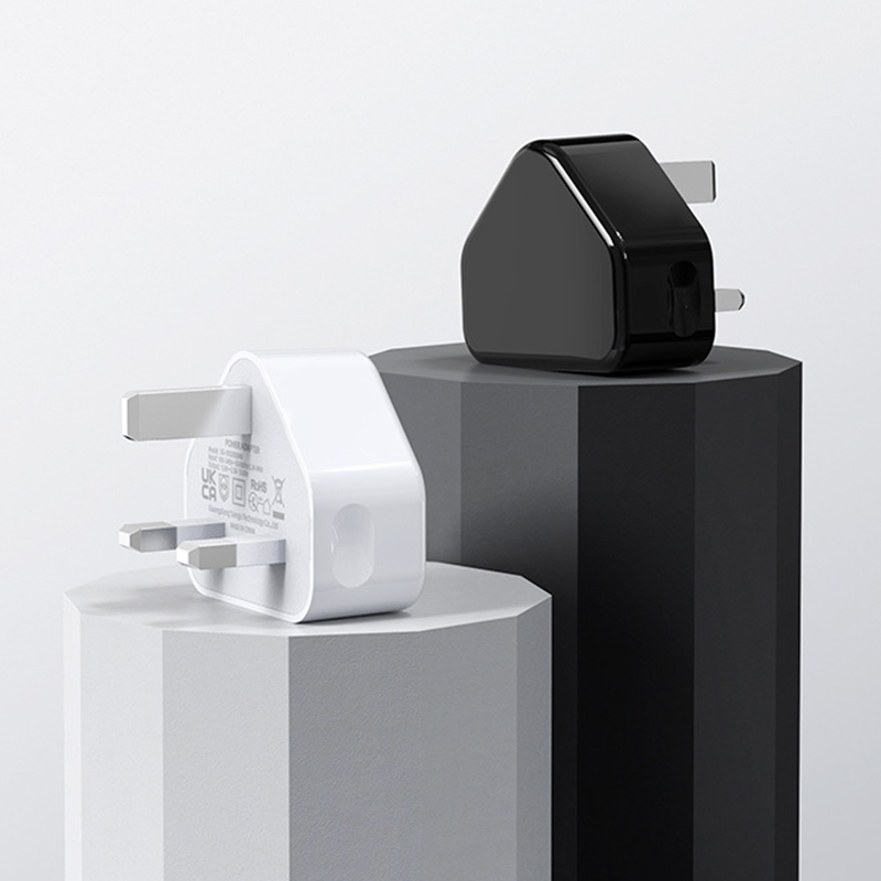 White UKCA UK Plug USB Charger Adapter for iPhone Samsung 5V 1A 1000MA