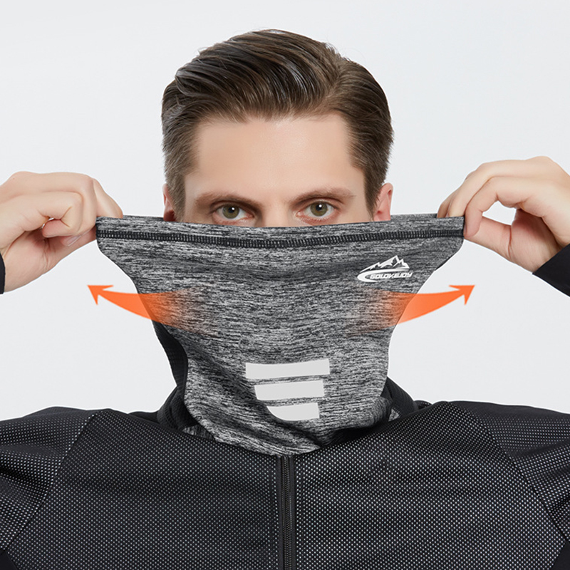 Headband Cooling Face Scarf Neck Gaiter Bandana Shield Snood Scarves Outdoor Grey